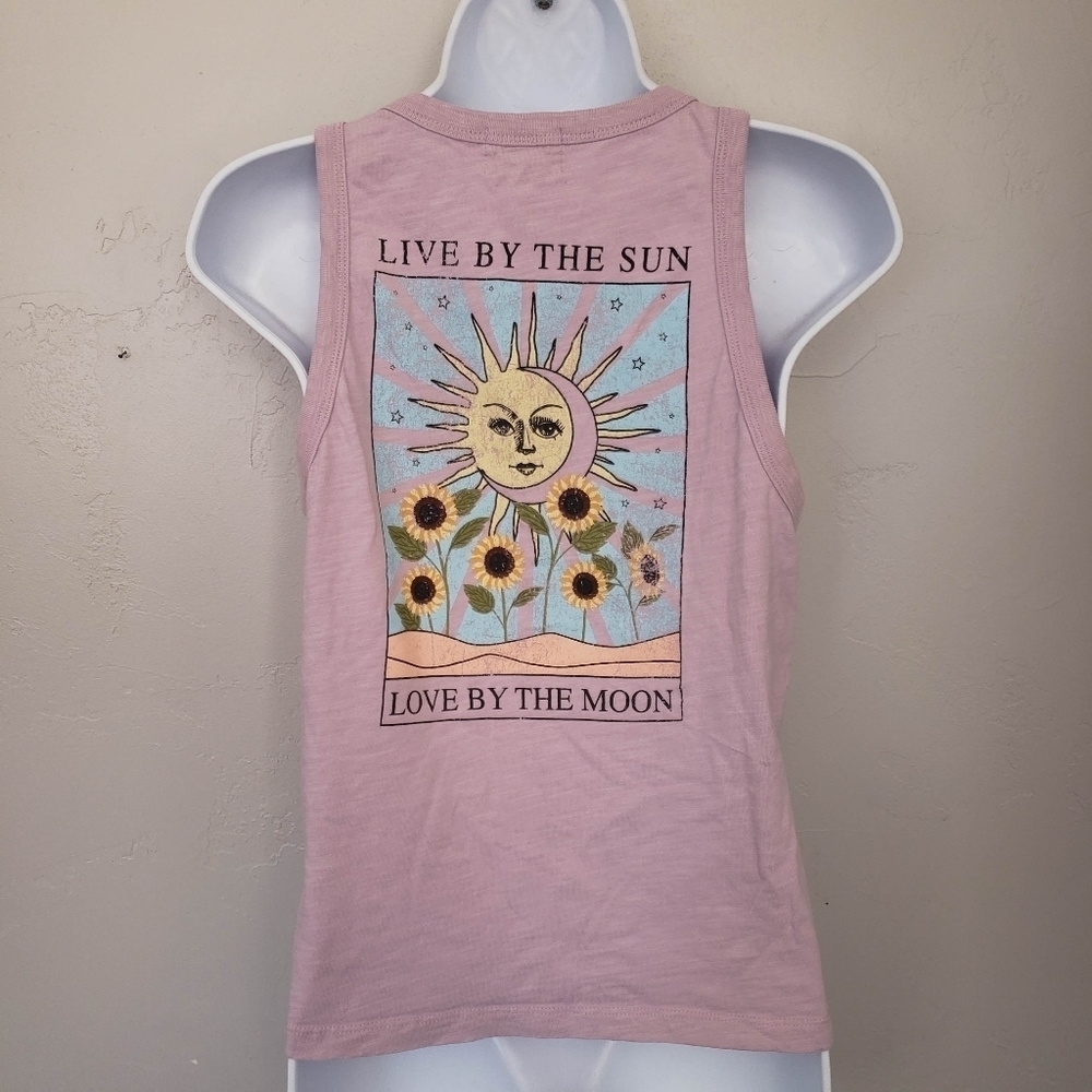 Urban Nation XS Light Purple Lilac Tank Top Live By The Sun Love Moon Boho Shirt